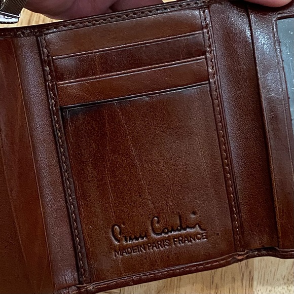 PIERRE CARDIN Paris Brown Leather Clutch Coin Purse Bifold Wallet - Picture 10 of 12